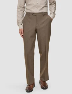 Essential Suit Pants Relaxed Fit Saddle Brown Melange