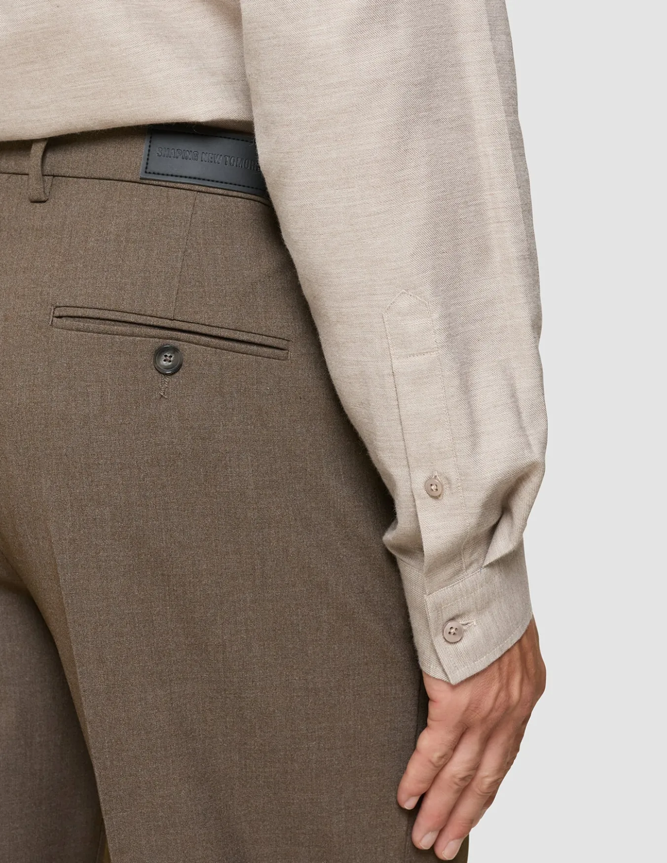 Essential Suit Pants Relaxed Fit Saddle Brown Melange
