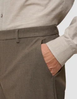 Essential Suit Pants Relaxed Fit Saddle Brown Melange