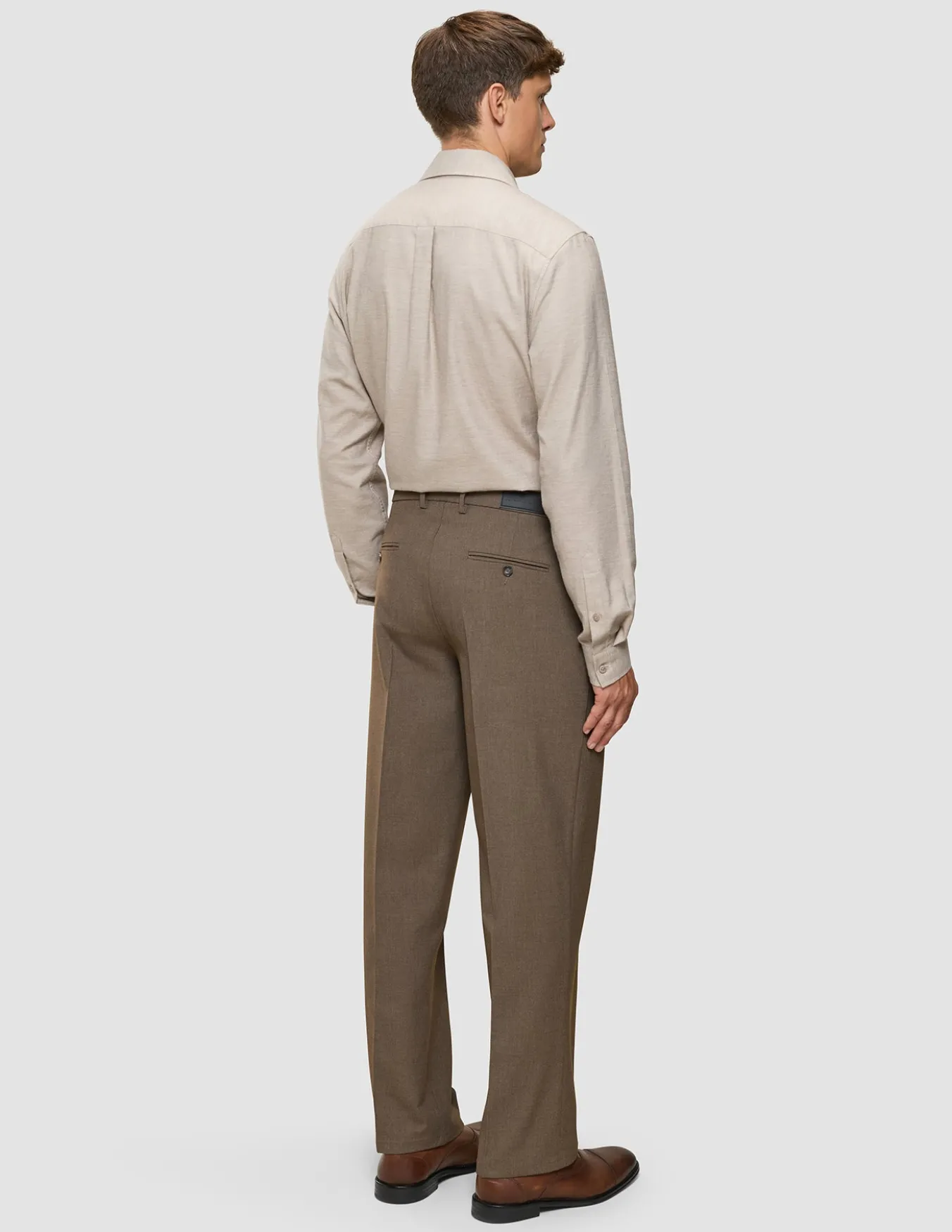 Essential Suit Pants Relaxed Fit Saddle Brown Melange