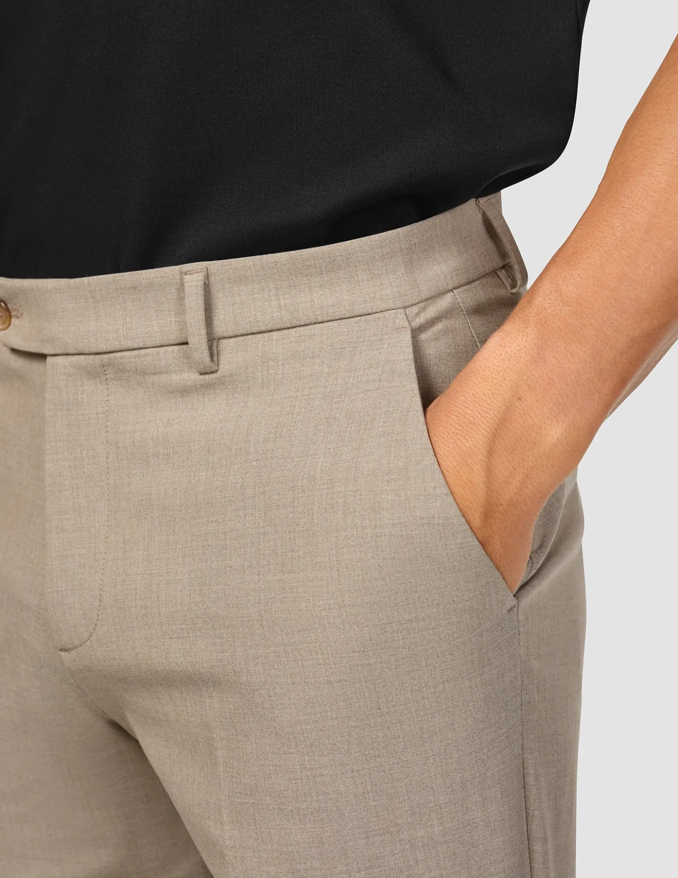Essential Suit Pants Relaxed Fit Beige Melange