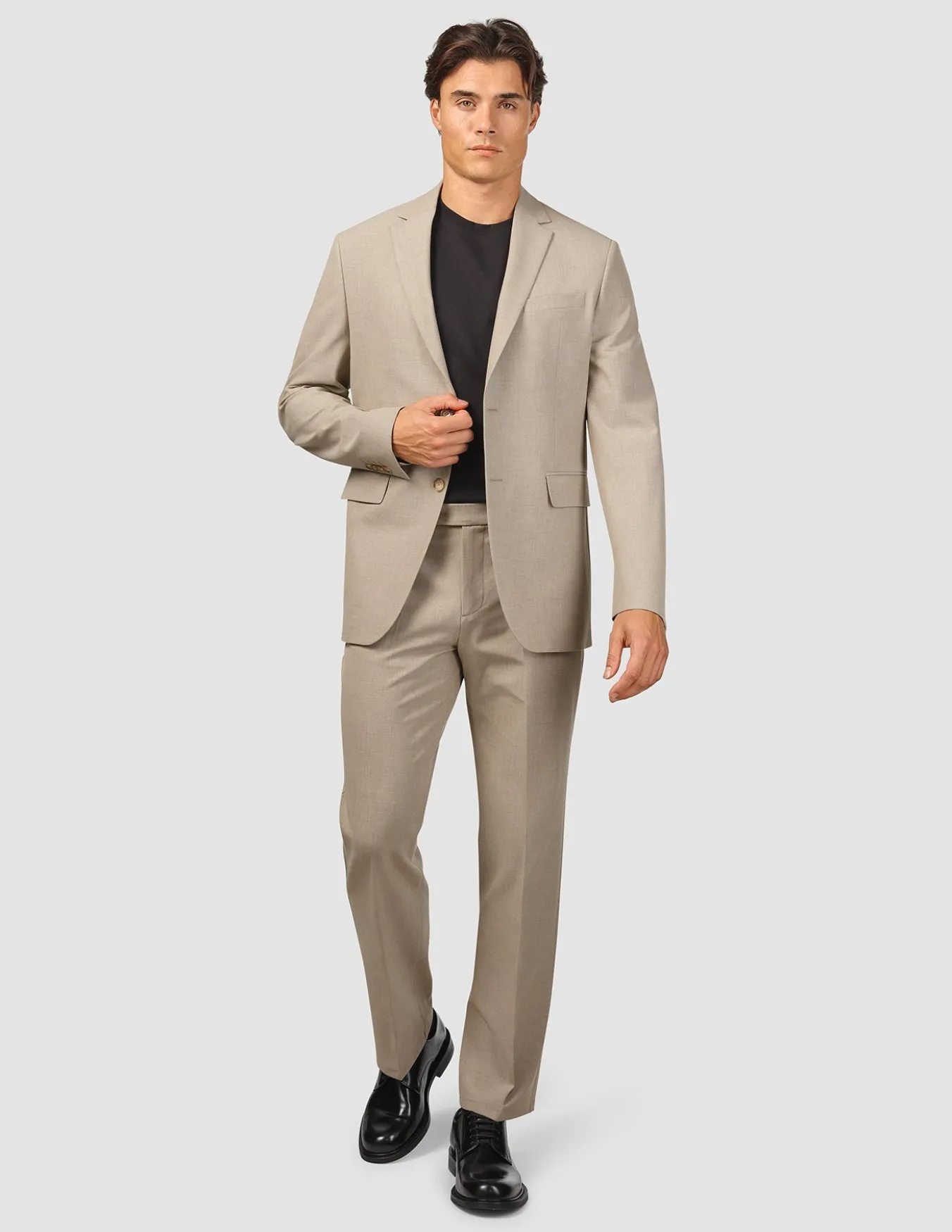 Essential Suit Pants Relaxed Fit Beige Melange