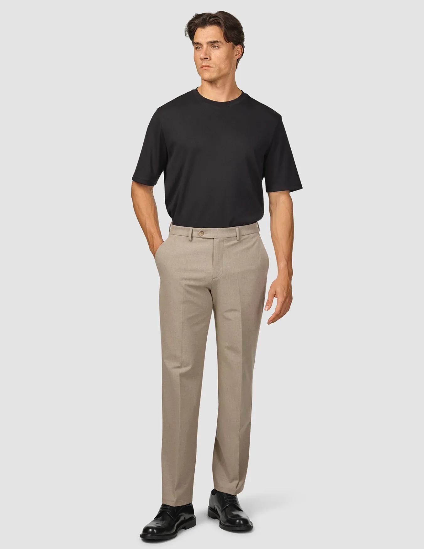 Essential Suit Pants Relaxed Fit Beige Melange