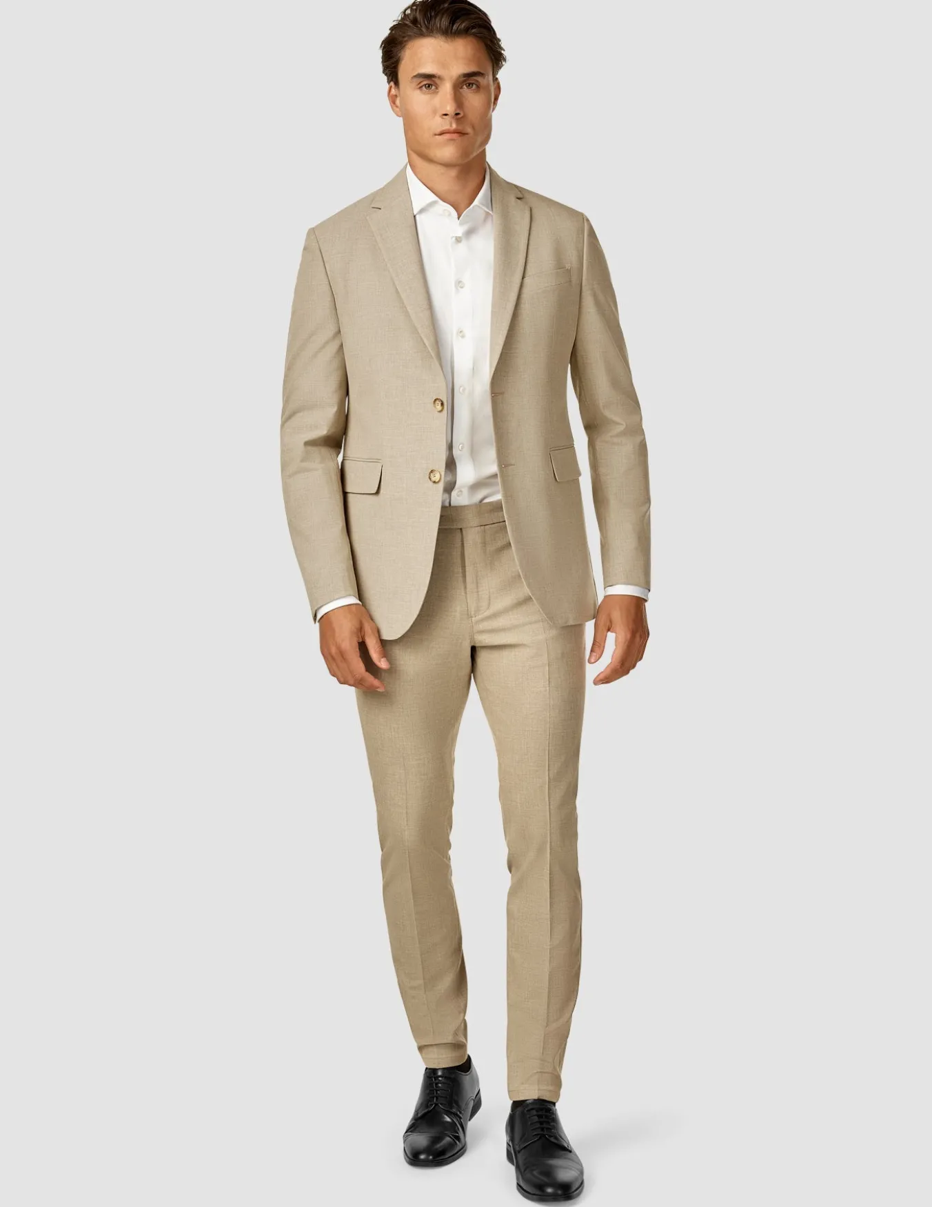 Essential Suit Pants Slim Beige Melange