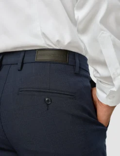 Essential Suit Pants Slim Dark Blue Check