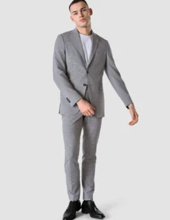 Essential Suit Pants Slim Duo Check Blue