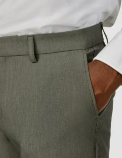 Essential Suit Pants Slim Green Melange