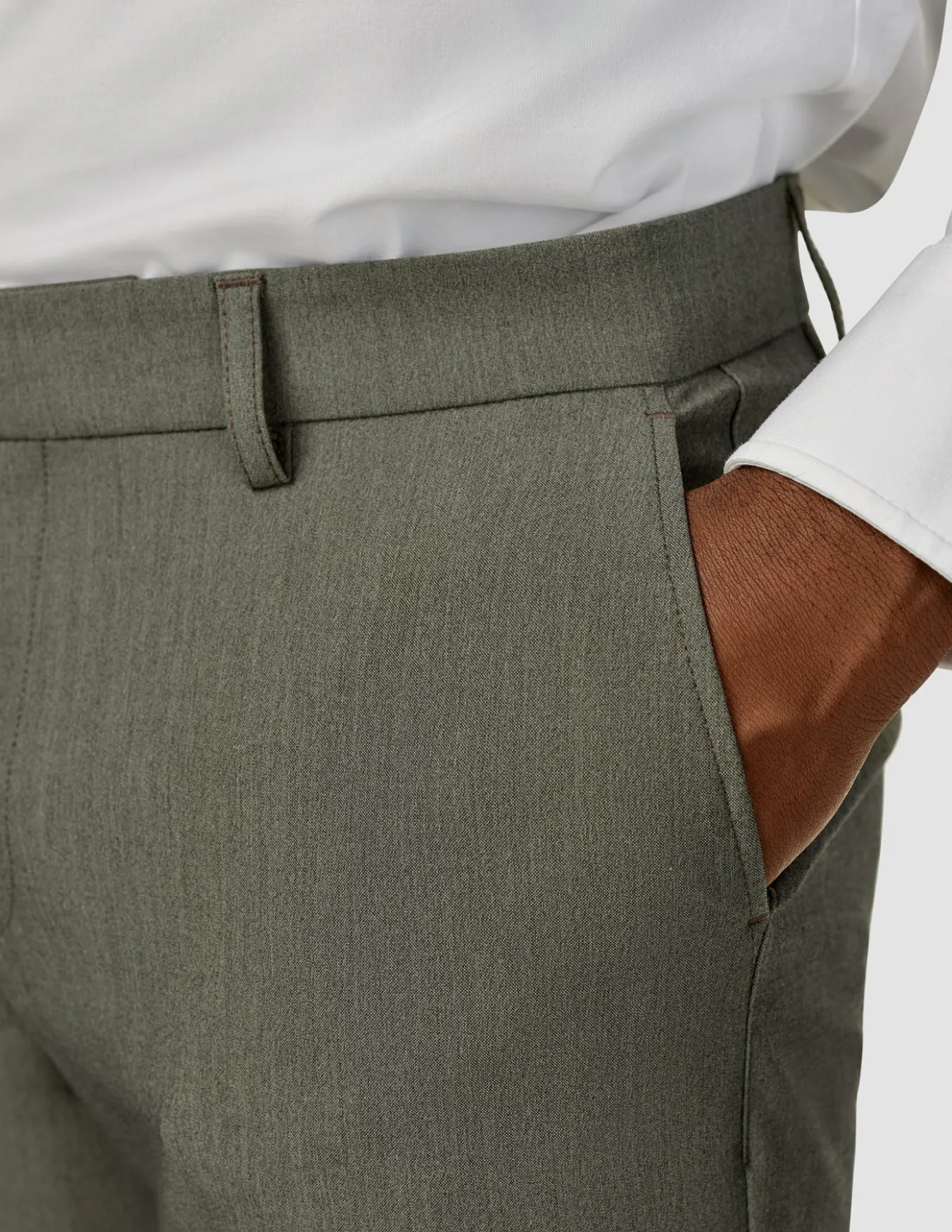 Essential Suit Pants Slim Green Melange