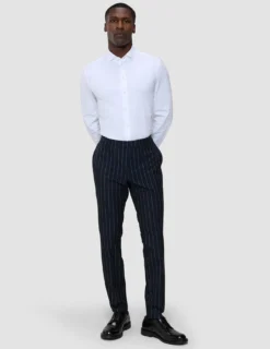 Essential Suit Pants Slim Navy Stripes