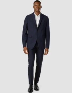 Essential Suit Pants Slim Navy Pinstripe