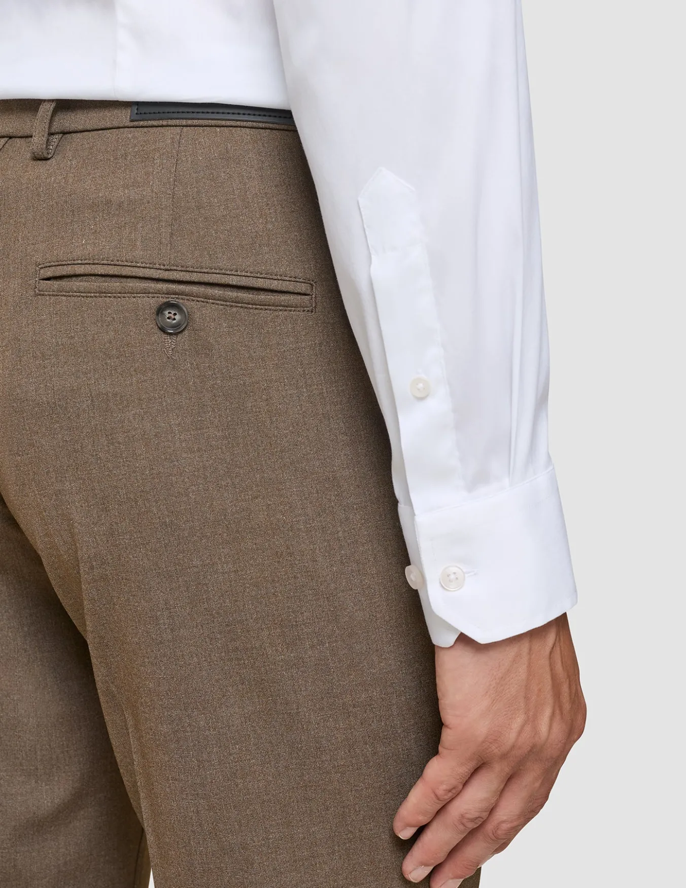 Essential Suit Pants Slim Saddle Brown Melange