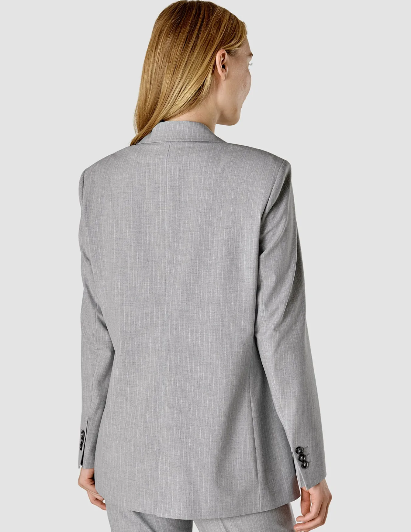 Essential Suit Tapered Light Grey Pinstriped