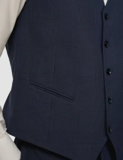 Essential Vest Dark Blue Check