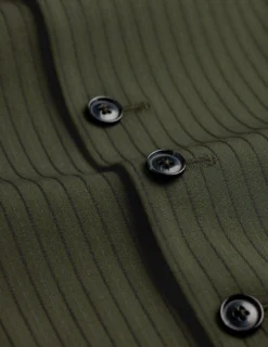 Essential Vest Moss Green Pinstripe