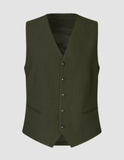 Essential Vest Moss Green Pinstripe