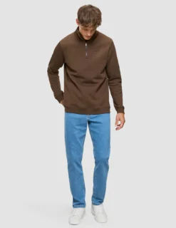 Everyday Half Zip Saddle Brown