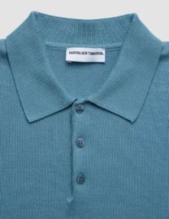 Everyday Knit Short Sleeve Polo Blue Mirage