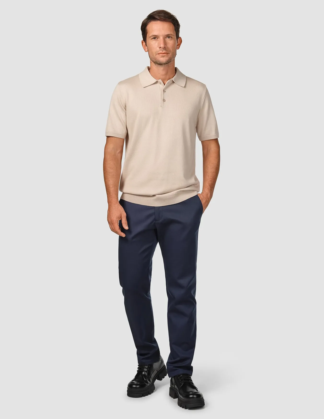Everyday Knit Short Sleeve Polo Birchwood