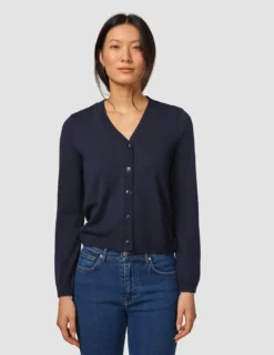 Fine Knit Cardigan Navy