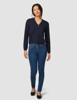 Fine Knit Cardigan Navy