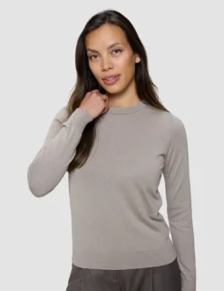 Fine Knit Crewneck Dark Sand