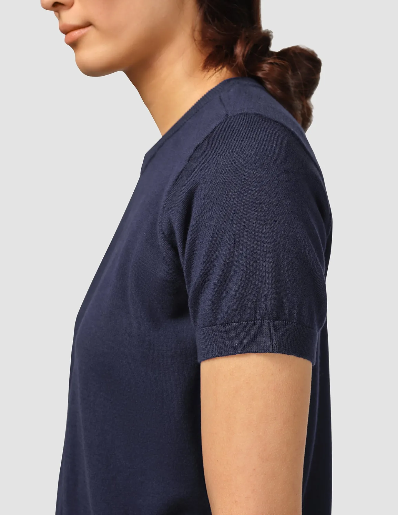 Fine Knit T-shirt Navy