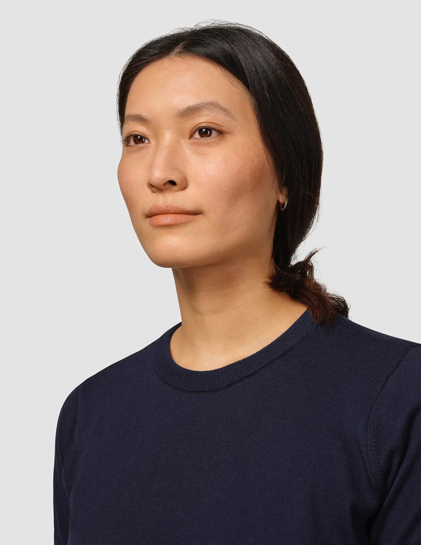 Fine Knit T-shirt Navy