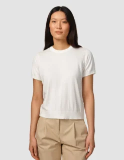 Fine Knit T-shirt Off White