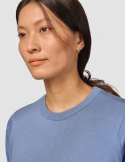 Fine Knit T-shirt Serenity Blue