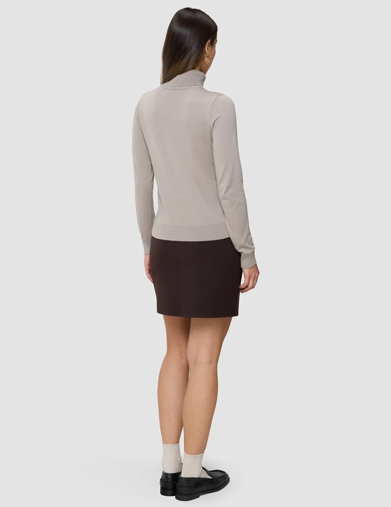 Fine Knit Turtleneck Dark Sand