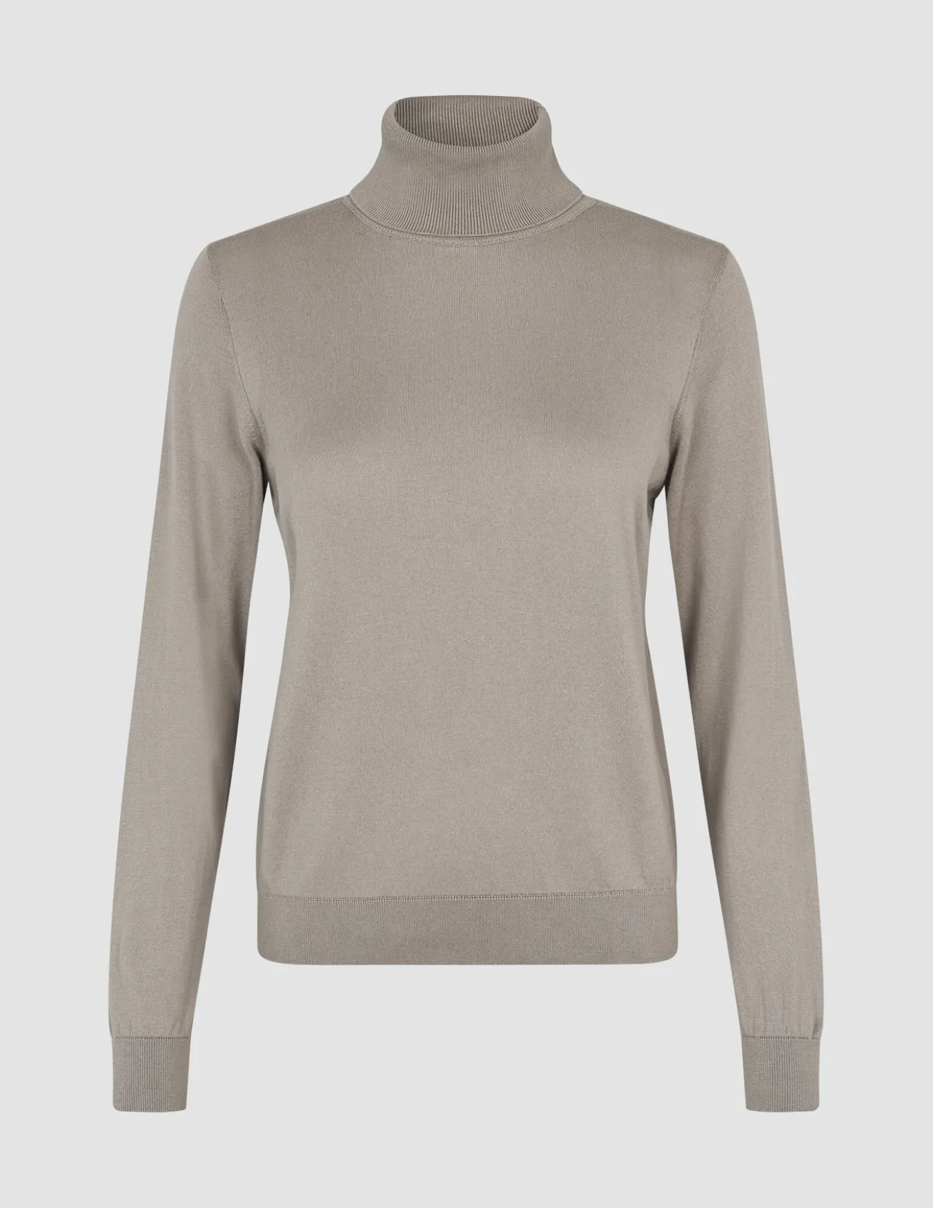Fine Knit Turtleneck Dark Sand