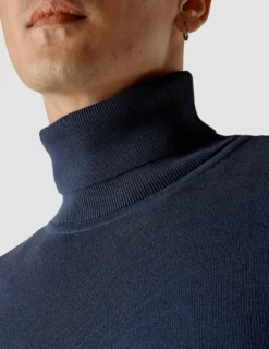 Fine Knit Turtleneck Navy