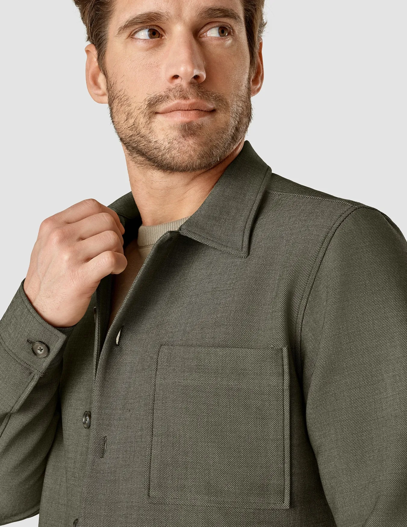 Heavy Edition Transitional Overshirt Remote Green Twill