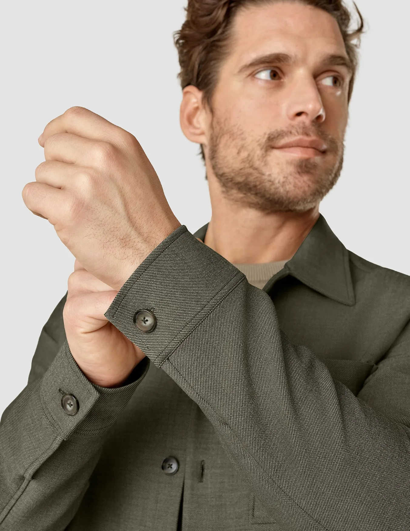 Heavy Edition Transitional Overshirt Remote Green Twill