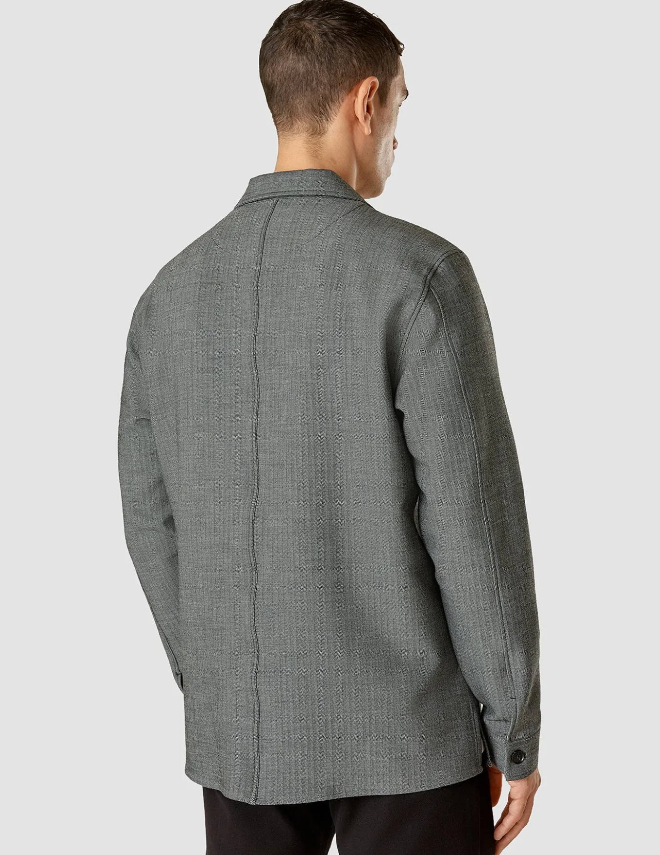 Heavy Edition Transitional Overshirt Grey Herringbone