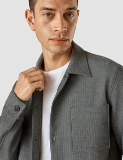 Heavy Edition Transitional Overshirt Grey Herringbone