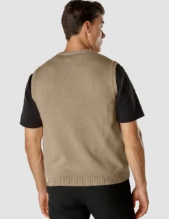 Heavy Knit Vest Khaki Molinaire