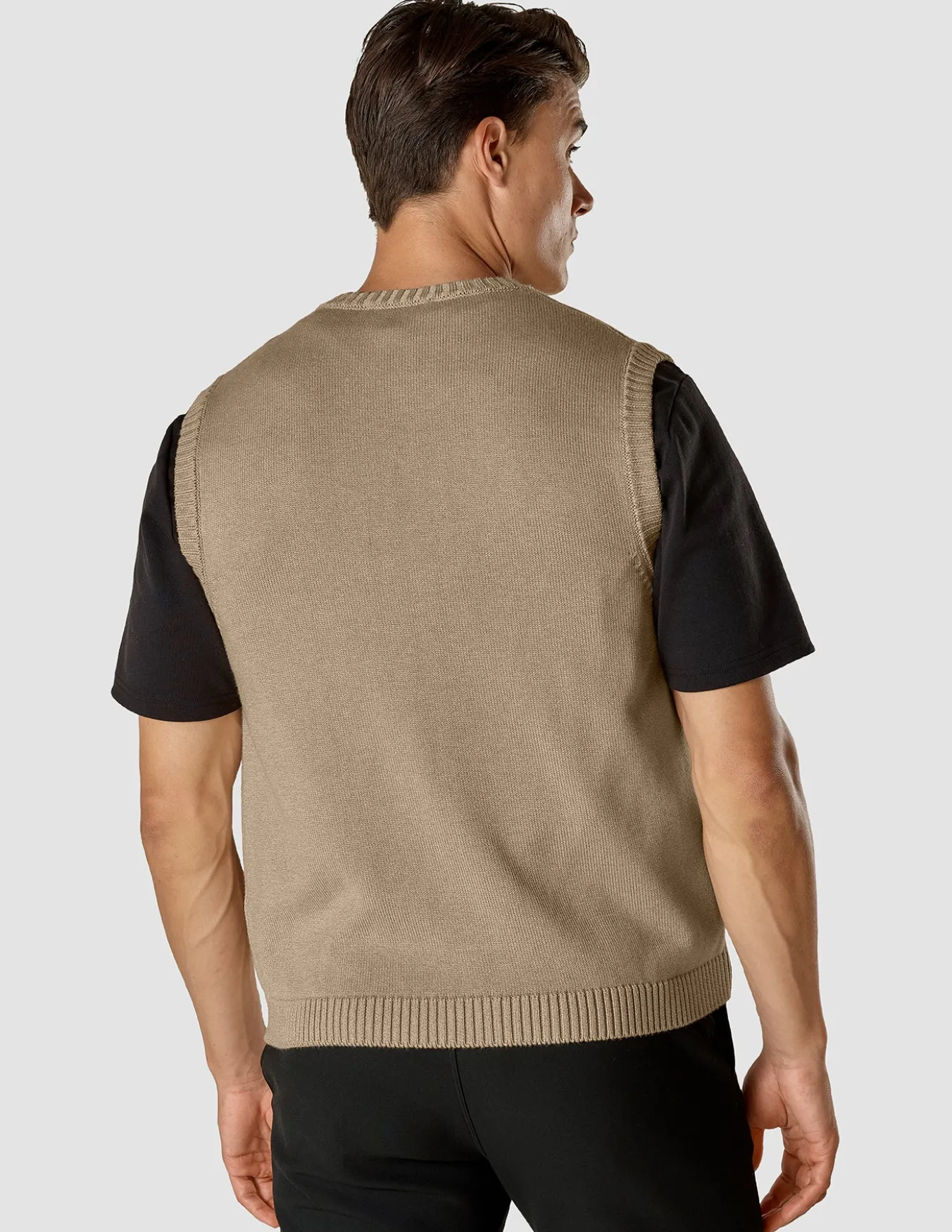 Heavy Knit Vest Khaki Molinaire