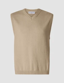 Heavy Knit Vest Khaki Molinaire
