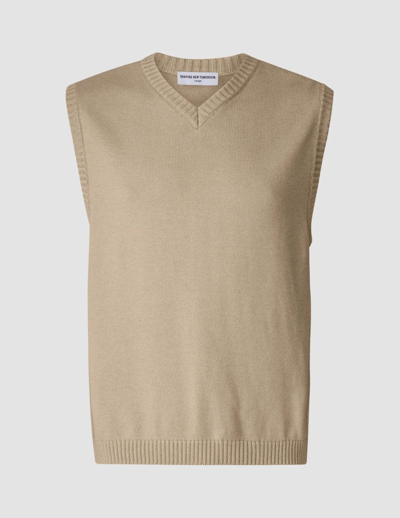 Heavy Knit Vest Khaki Molinaire