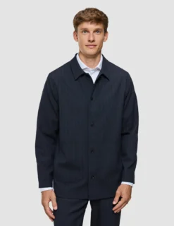 Heritage Overshirt Dark Navy Pinstripe