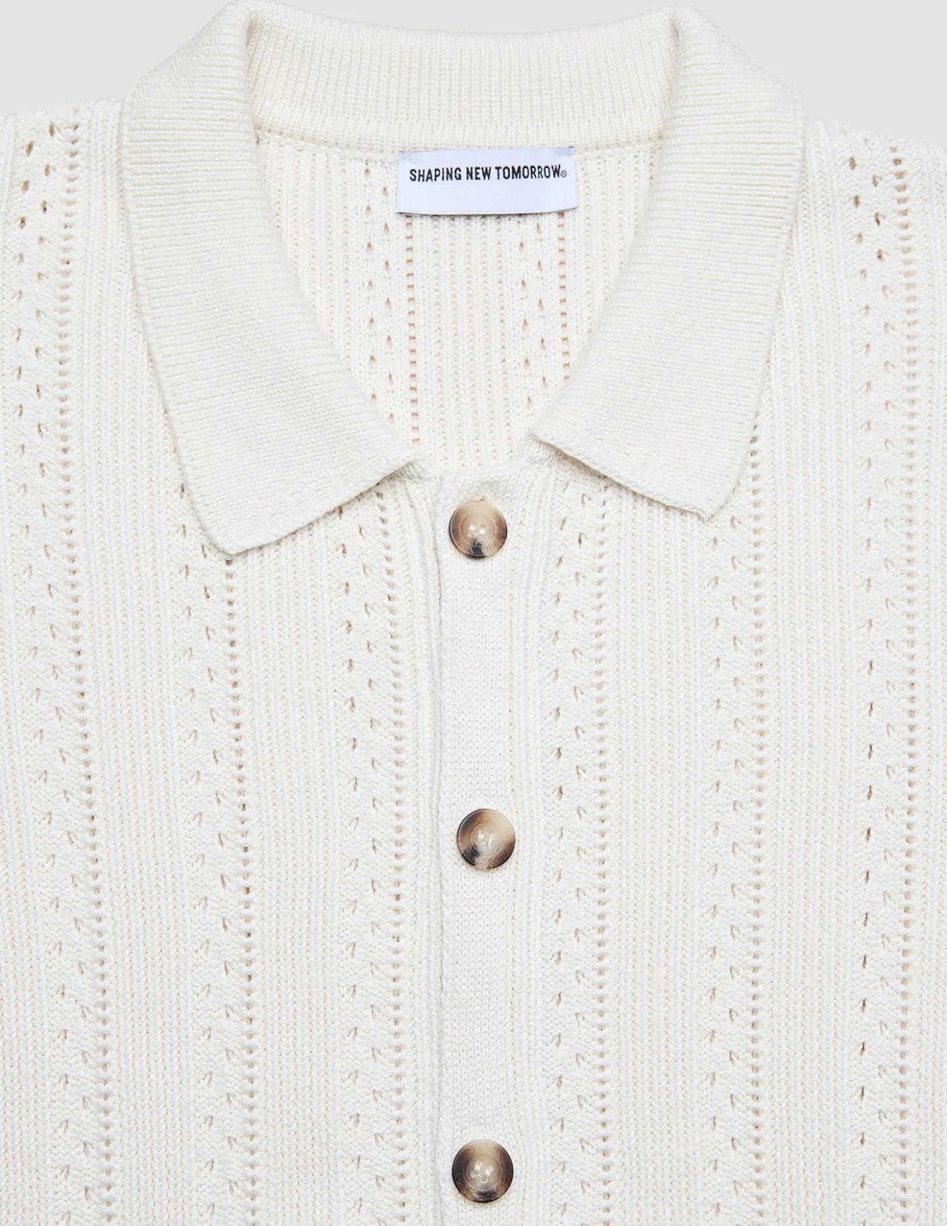Hollow Knit Shirt Off White