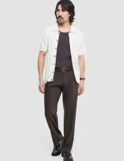 Hollow Knit Shirt Off White