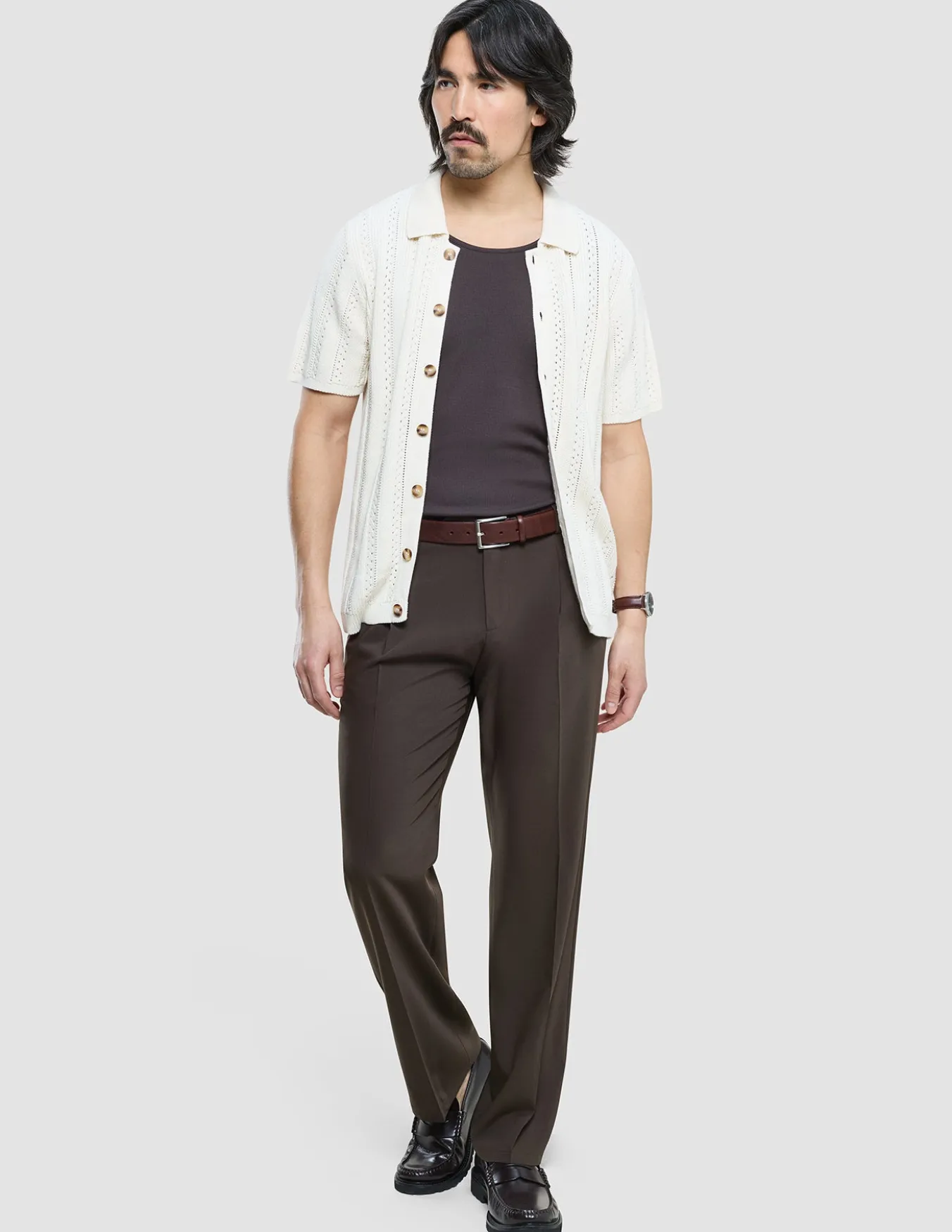 Hollow Knit Shirt Off White