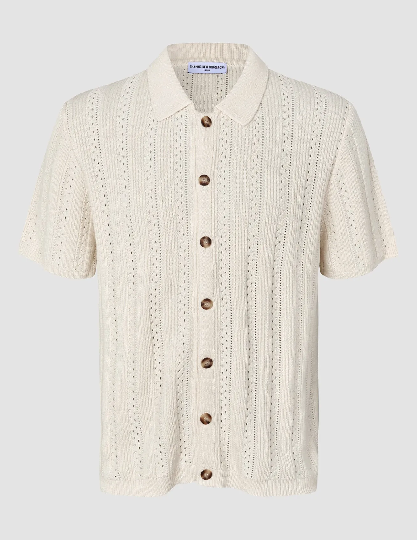 Hollow Knit Shirt Off White