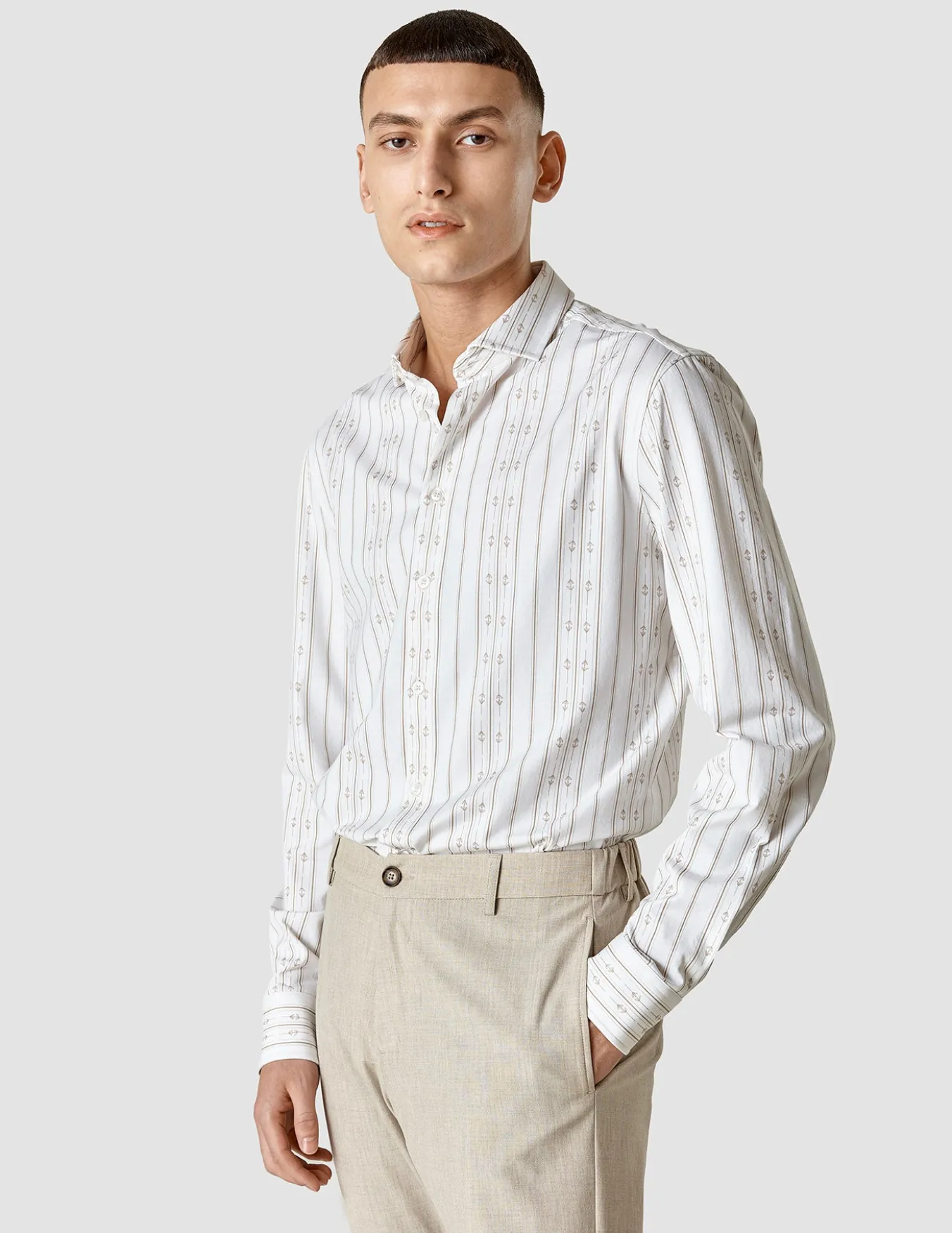Lightweight Classic Shirt Earth Stripe Regular