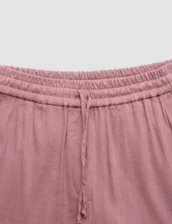 Linen Set Dusty Cerise Long Sleeved Shirt & Relaxed Pants