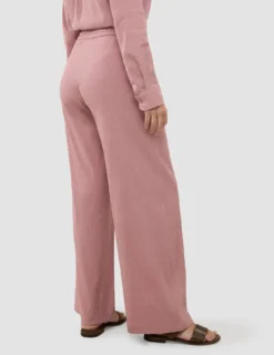 Linen Set Dusty Cerise Long Sleeved Shirt & Relaxed Pants