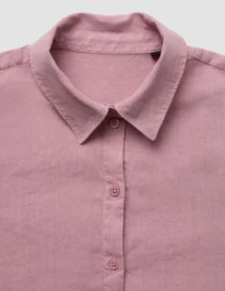 Linen Set Dusty Cerise Long Sleeved Shirt & Relaxed Pants