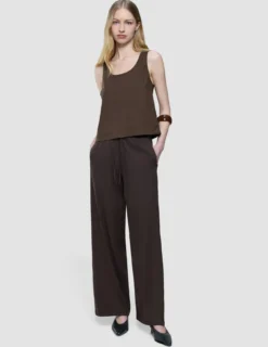 linen set espresso top relaxed pants